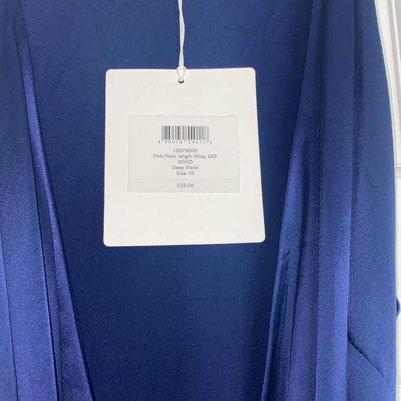DVF Slvls Floor Length Wrap Dress NWT Size 10 Deep Violet - Picture 3 of 6